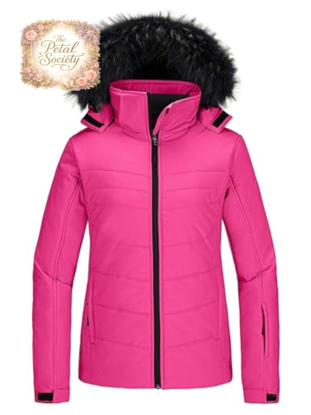 Women's Ski Jacket Waterproof Hooded Puffer Winter Coat Warm Insulated